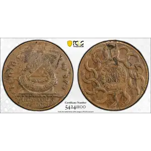 1787 Fugio 1C States United, 4 Cinq, BN (2)