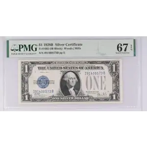 $1 1928-B blue seal. Small Silver Certificates 1602 (3)