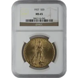 St. Gaudens $20 (1907 – 1933) - NGC - MS65